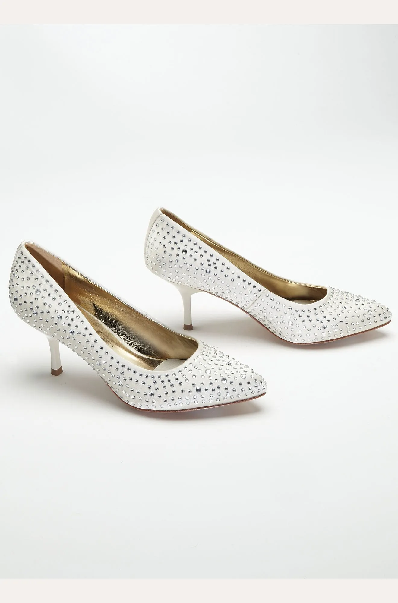 Low Heel Pump with All Over Crystals
