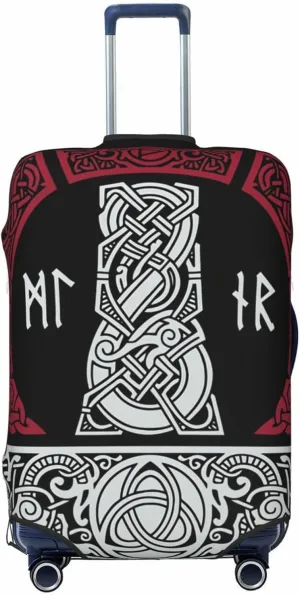 Luggage Cover For Travel Norse Mythology Vikings Thor'S Hammer Magic Rune (2)– High Elasticity Ideal For Travel 20-28 Inch.