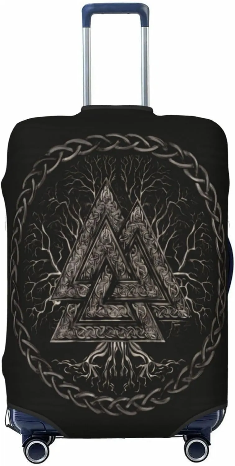 Luggage Cover For Travel Vikings Norse Mythology Pagan Magical Rune– Scratch-Resistant Ideal For Travel 20-28 Inch.