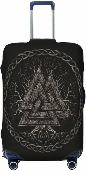 Luggage Cover For Travel Vikings Norse Mythology Pagan Magical Rune– Scratch-Resistant Ideal For Travel 20-28 Inch.