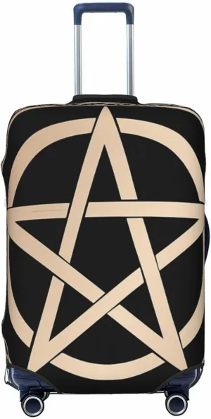 Luggage Cover For Travel Wiccan Witch Pentacle Symbol–dustproof Ideal For Travel 20-28 Inch.