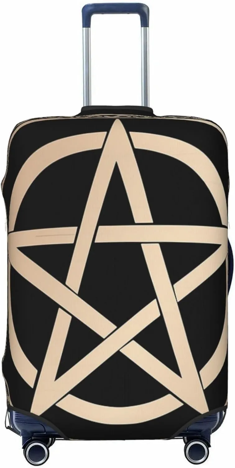 Luggage Cover For Travel Wiccan Witch Pentacle Symbol–dustproof Ideal For Travel 20-28 Inch.
