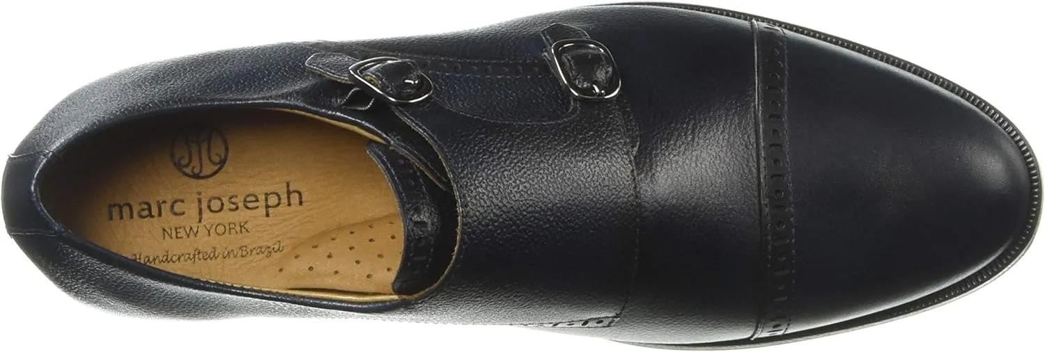 MARC JOSEPH NEW YORK Men's Leather Double Monk Wingtip Dress Shoe Oxford