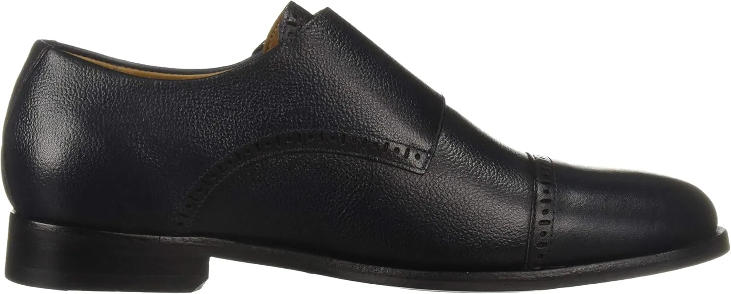 MARC JOSEPH NEW YORK Men's Leather Double Monk Wingtip Dress Shoe Oxford
