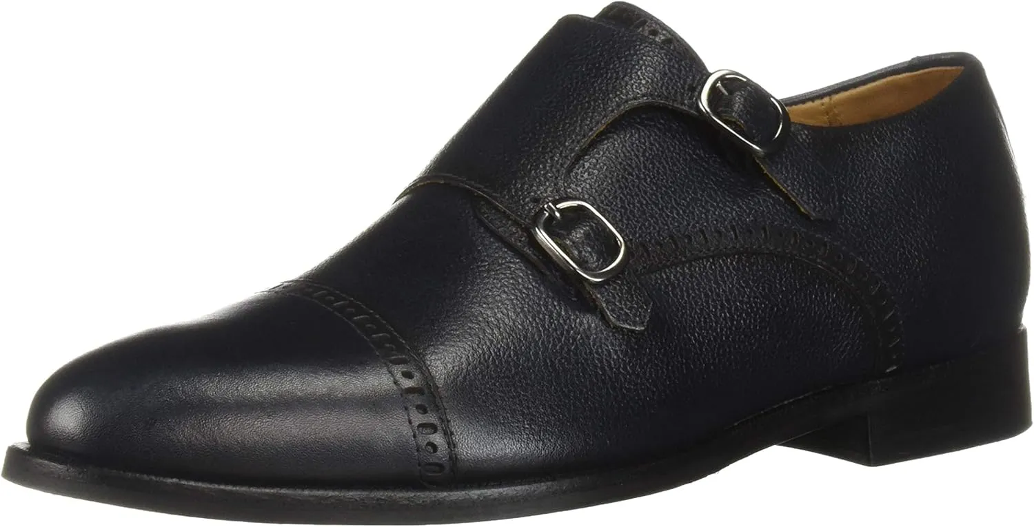 MARC JOSEPH NEW YORK Men's Leather Double Monk Wingtip Dress Shoe Oxford
