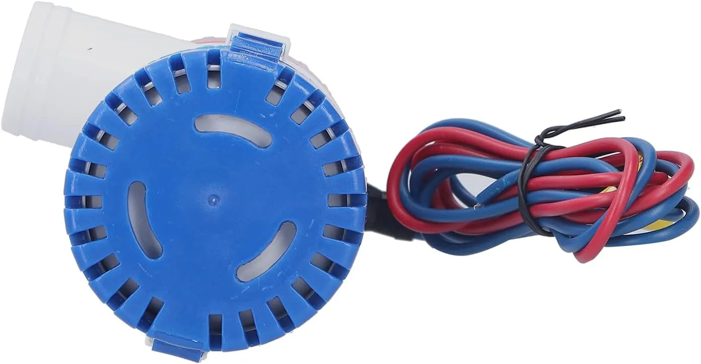 Marine Bilge Pump, 12V/24V 350GPH 500GPH 750GPH 1100GPH with Shock Absorb ABS Housing Stainless Steel Shaft for Drainage Sewage Treatment Water Purification (DC12V 1100GPH)