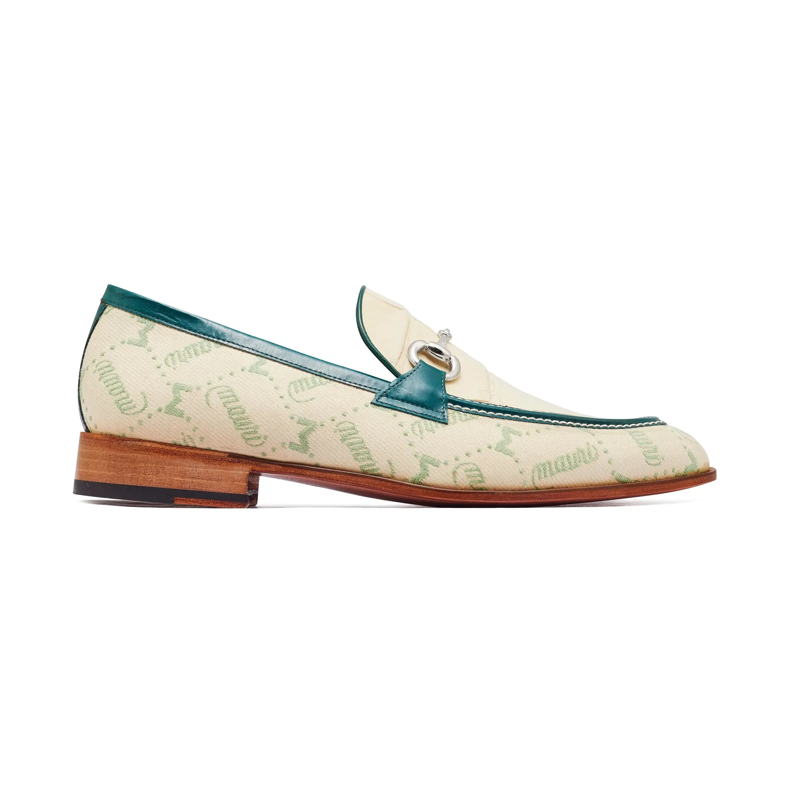 Mauri 4983 Spring Green/Cream/Hunter Green Genuine Alligator/Calf/Fabric Loafers