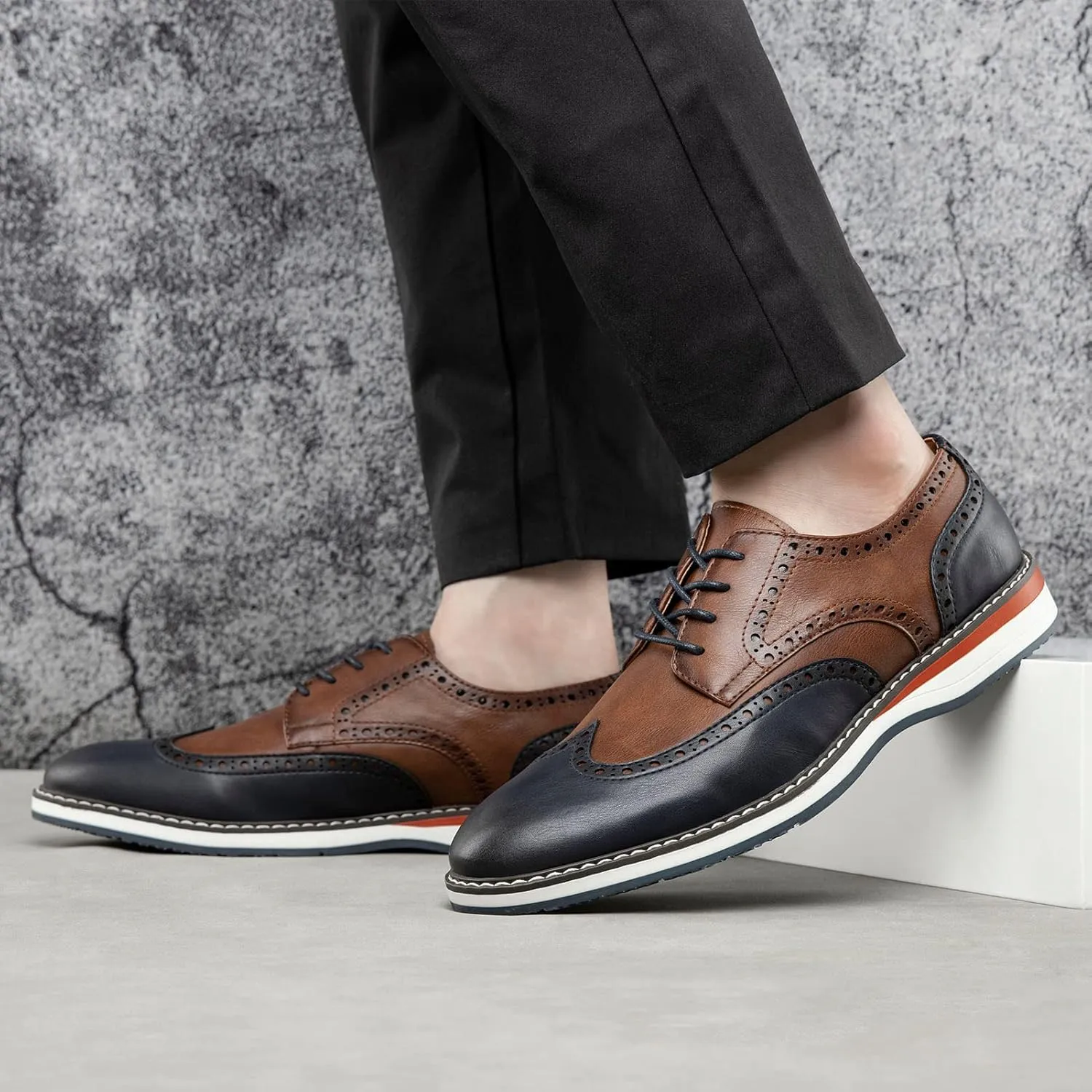 Meijiana Men's Oxfords Casual Dress Shoes Leather Lace Up Shoes for Men Business Oxford Shoes