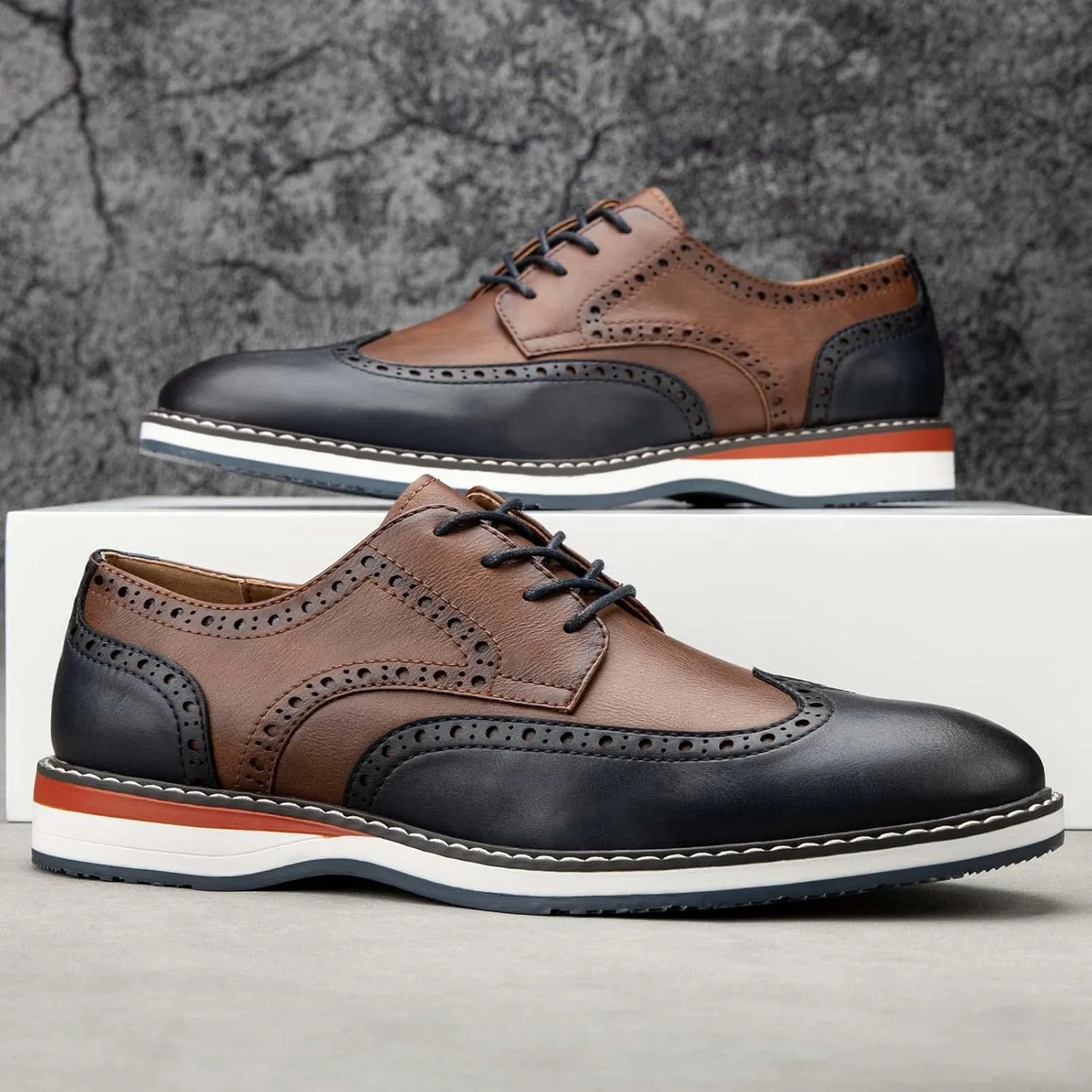 Meijiana Men's Oxfords Casual Dress Shoes Leather Lace Up Shoes for Men Business Oxford Shoes