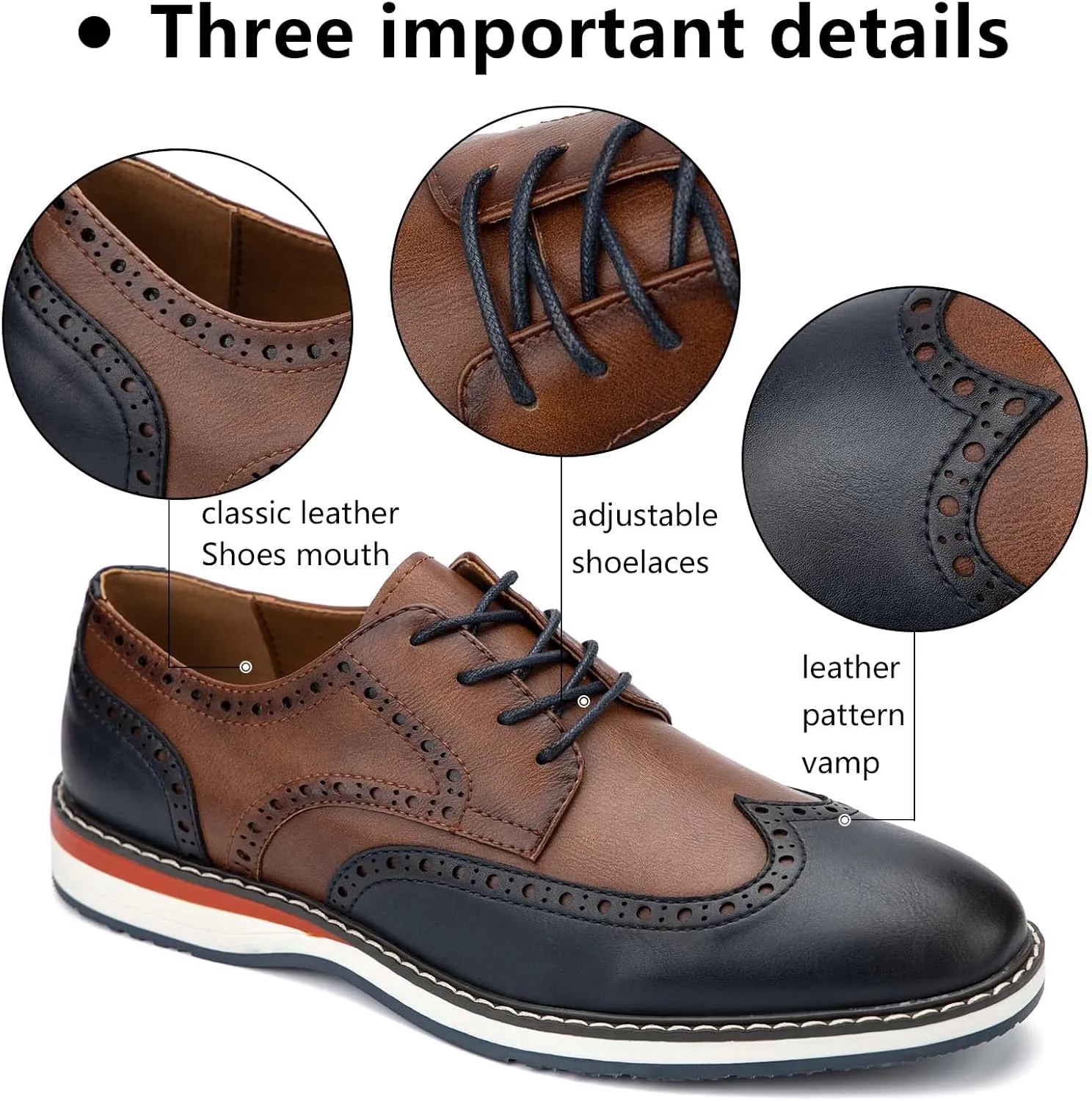 Meijiana Men's Oxfords Casual Dress Shoes Leather Lace Up Shoes for Men Business Oxford Shoes