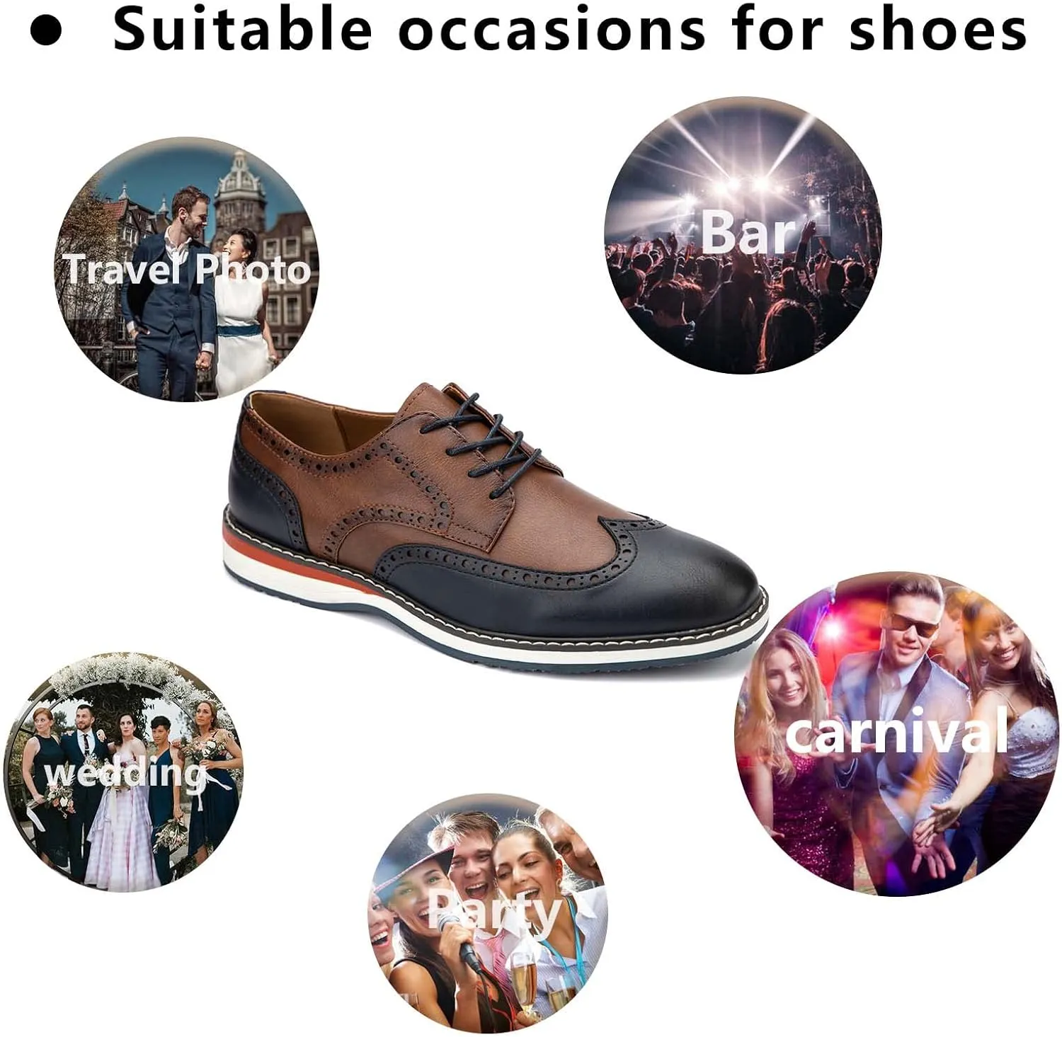 Meijiana Men's Oxfords Casual Dress Shoes Leather Lace Up Shoes for Men Business Oxford Shoes