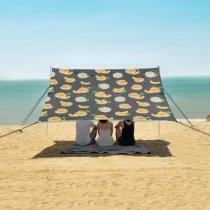 Melon Whole and Slice Beach Camping Tent Sun Shelter for Whole Family, Beach Shade Canopy with UPF50  UV Protection,Easy Set Up and Carry,Outdoor Shade for Trips, Fishing, Backyard Fun Picnics