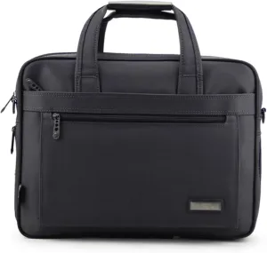 Men Computer Satchel Bag, Water Resistant, Portable Work Bag w/Strap, oxford fabric, Multi-pocket design, Laptop Briefcase, for Office Business College Travel, 15.1in