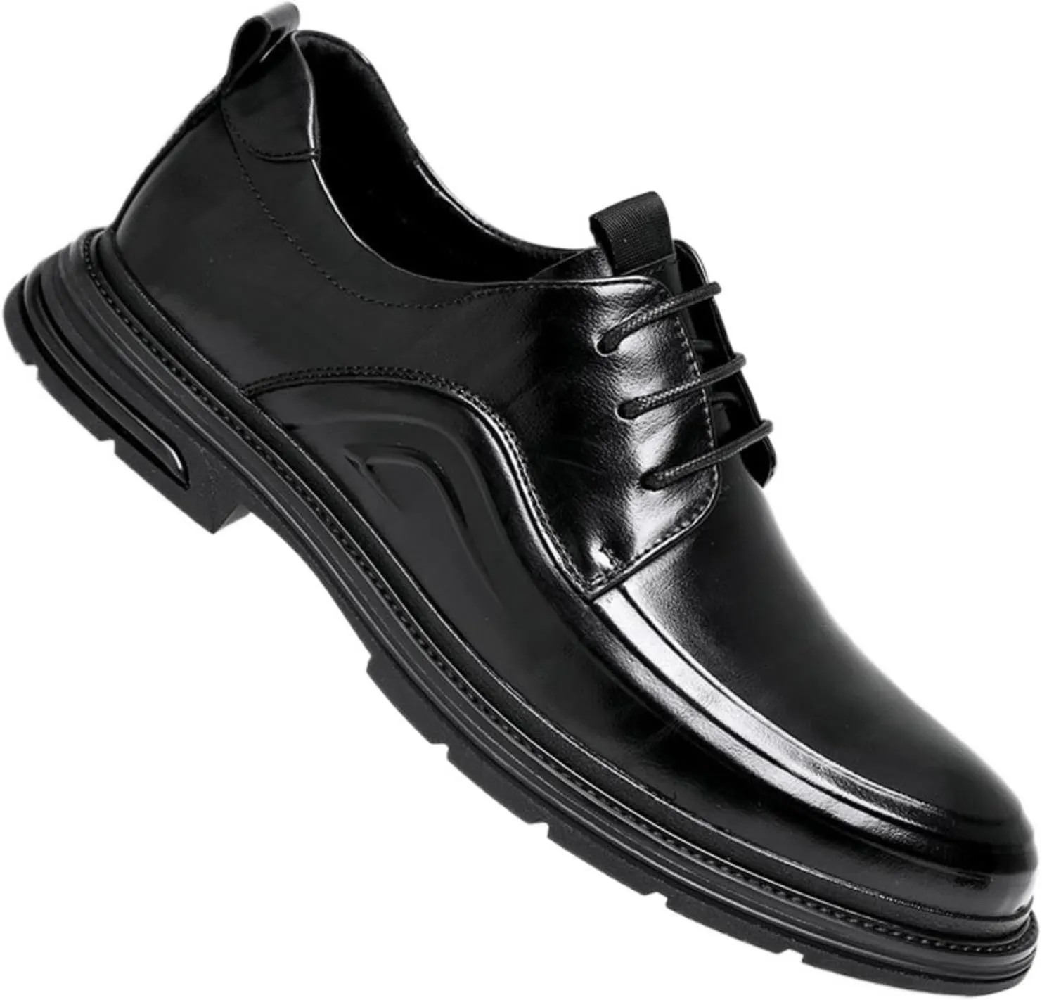 Mens Classic Formal Oxford Lace-up Patent Leather Tuxedo Wedding Hands Free Business Dress Shoes