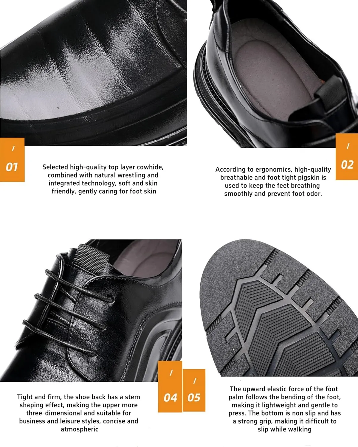 Mens Classic Formal Oxford Lace-up Patent Leather Tuxedo Wedding Hands Free Business Dress Shoes