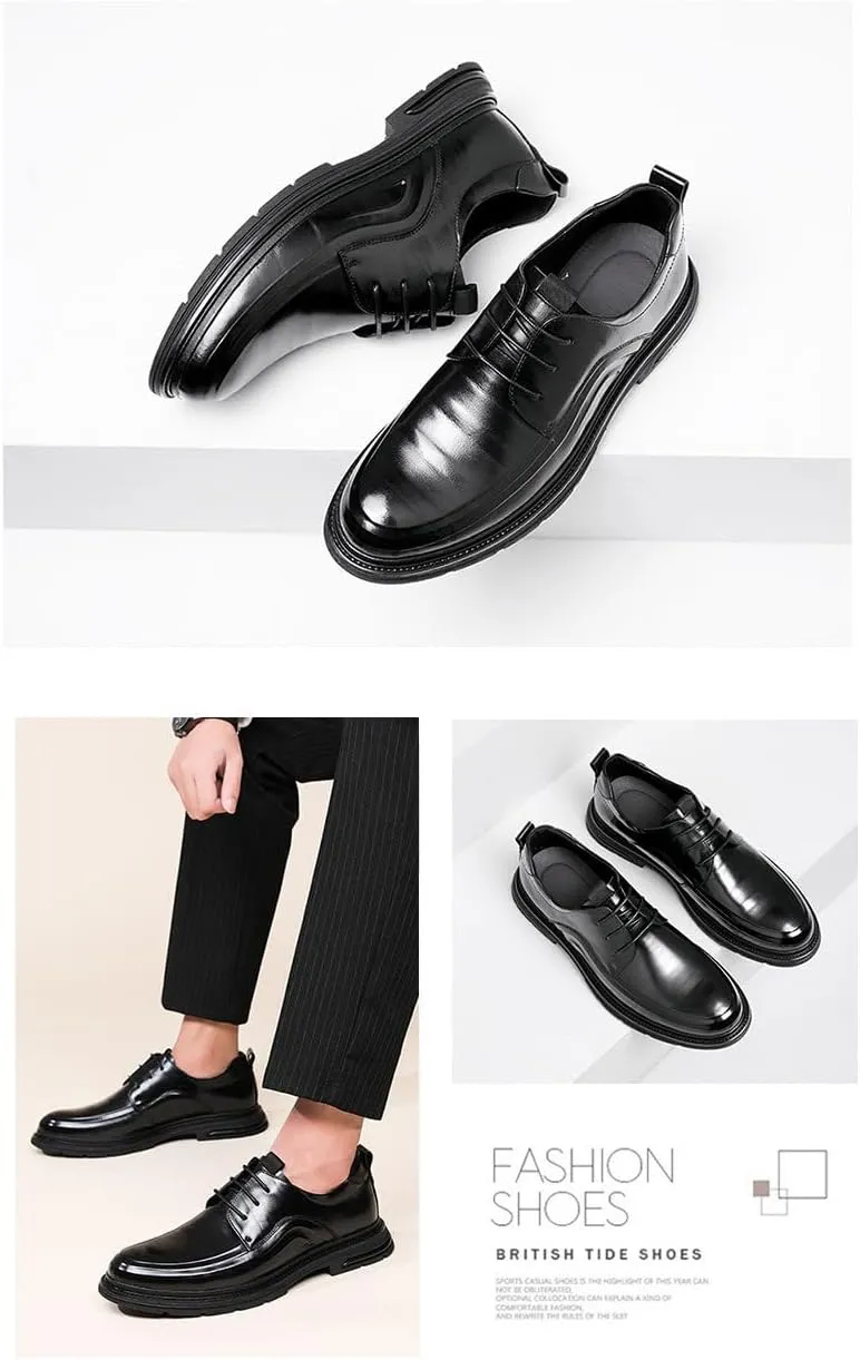 Mens Classic Formal Oxford Lace-up Patent Leather Tuxedo Wedding Hands Free Business Dress Shoes