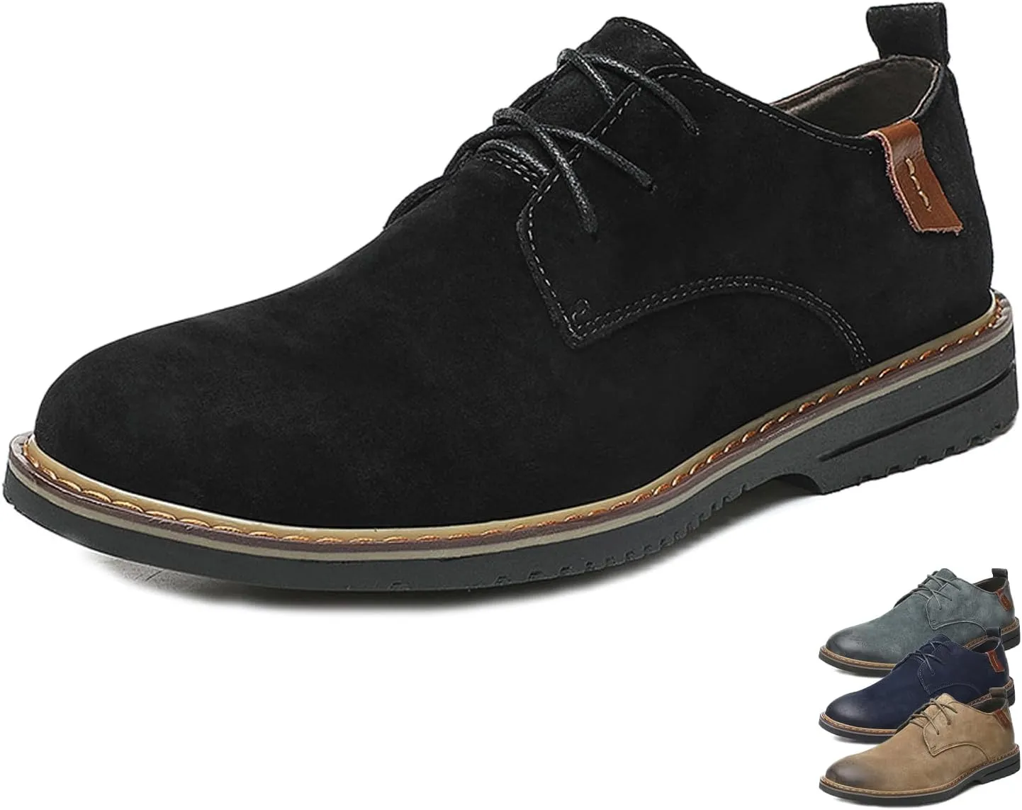 Men's Classic Lace Up Oxfords,Casual Leather Comfort Dress Shoes British Business Wing Tip Non-Slip Formal Shoes