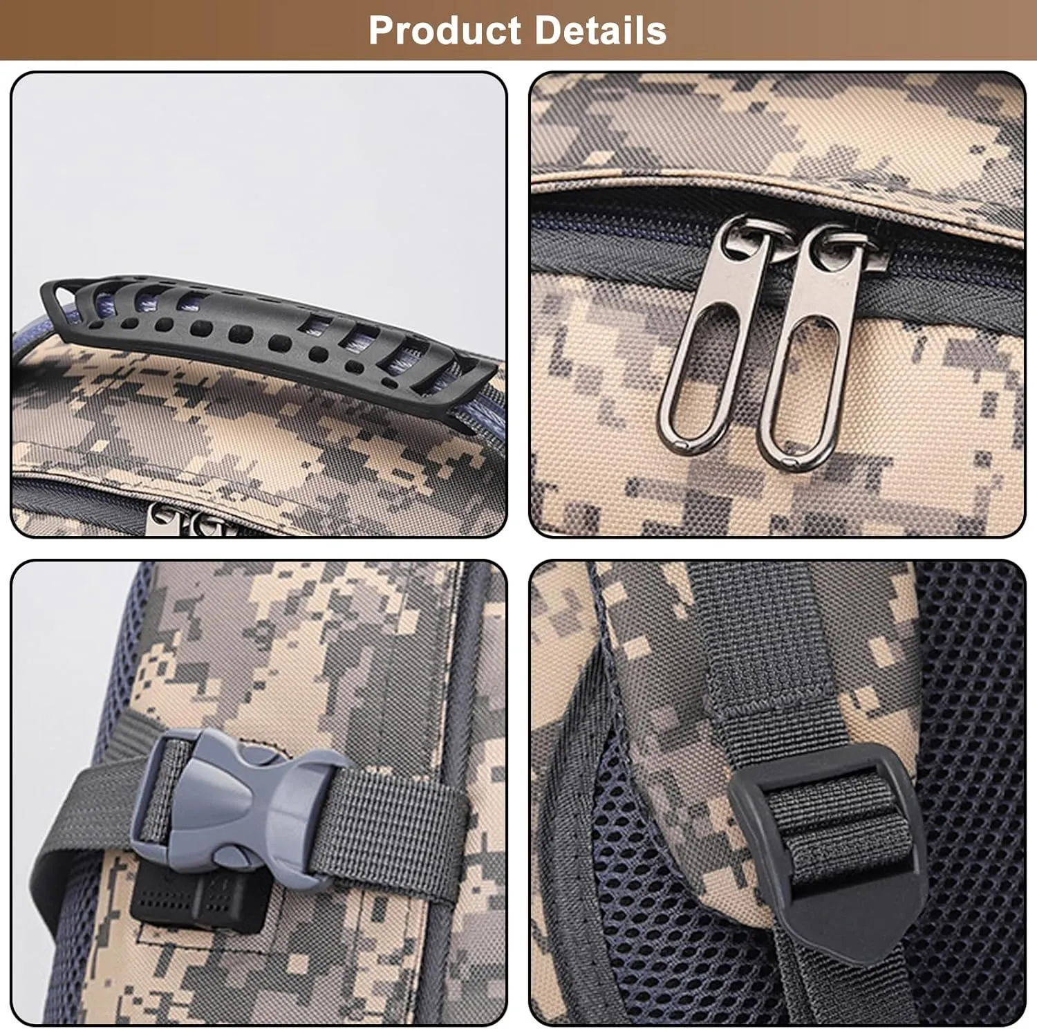 Men's Oxford Cloth Tactical Backpack 40L Outdoor Camping Rucksack Large Capacity Hiking Travel Daypack (Black)