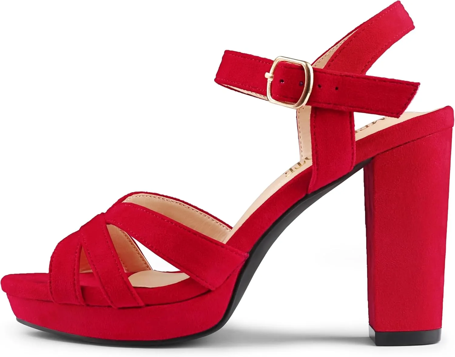 MERUMOTE Women's Open Toe Chunky High Heels Ankle Strap Platform Pump Shoes Buckle Party Sandals