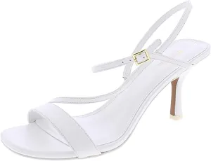 Michael Michael Kors Womens Tasha Leather Dress Sandals White 10 Medium (B,M)