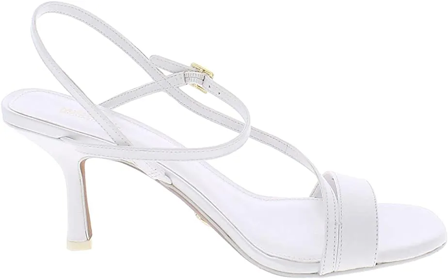 Michael Michael Kors Womens Tasha Leather Dress Sandals White 10 Medium (B,M)