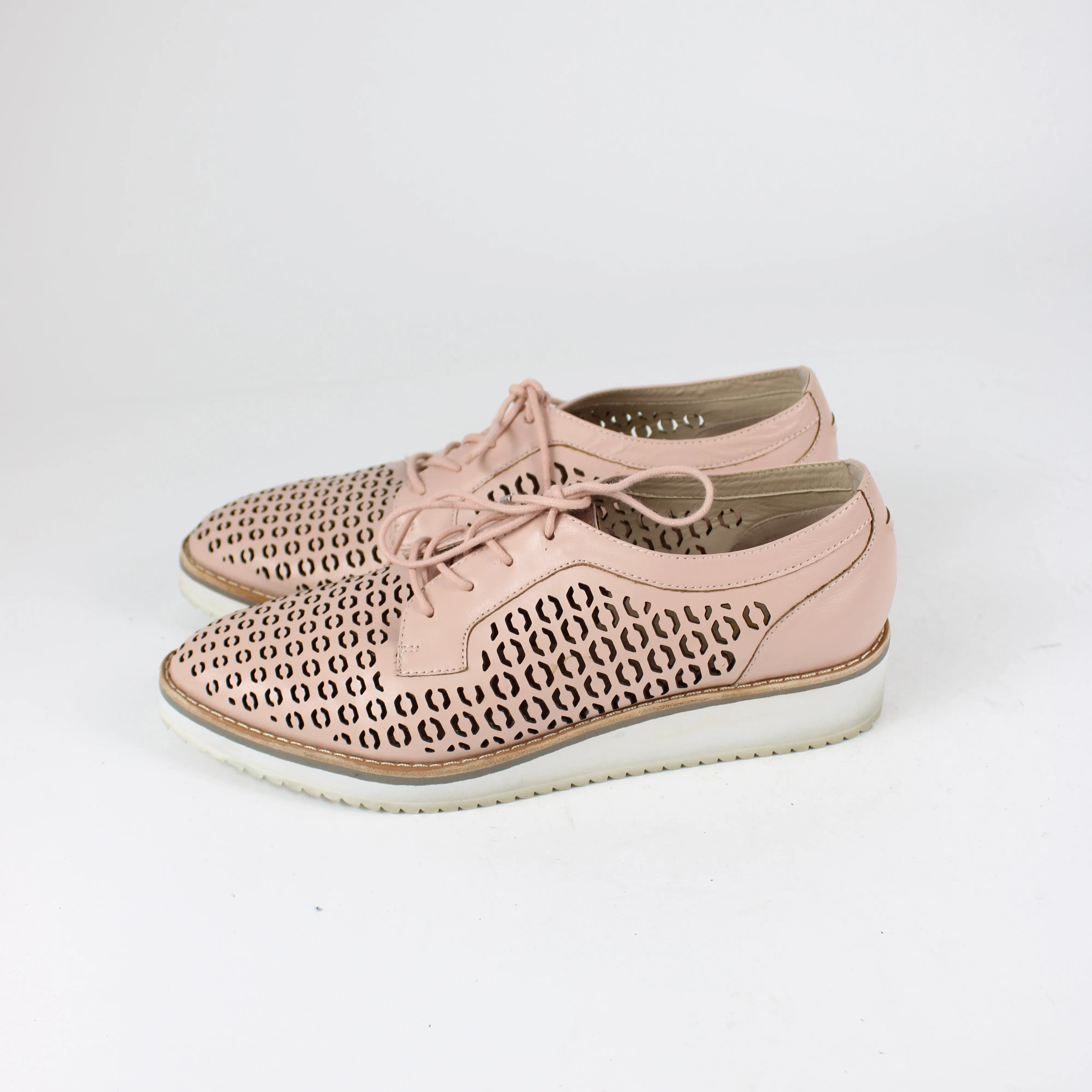 Mimco Pink Leather Oxfords