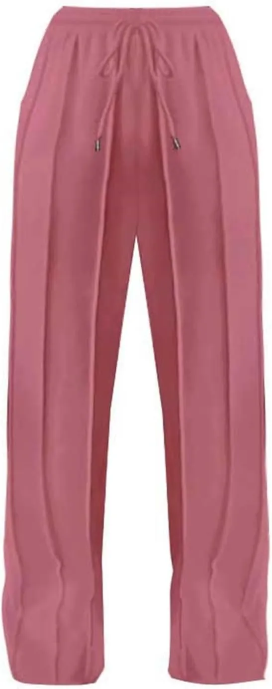 Miyaomn Casual Wide Leg Sweatpants for Women Pleated High Waisted Drawstring Sweat Joggers Pants Sports Trousers with Pockets