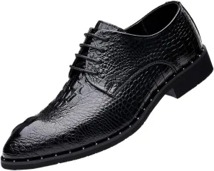 Modern Leather Business Casual Scale Pattern Formal Shoes Lace Up Oxford Shoes
