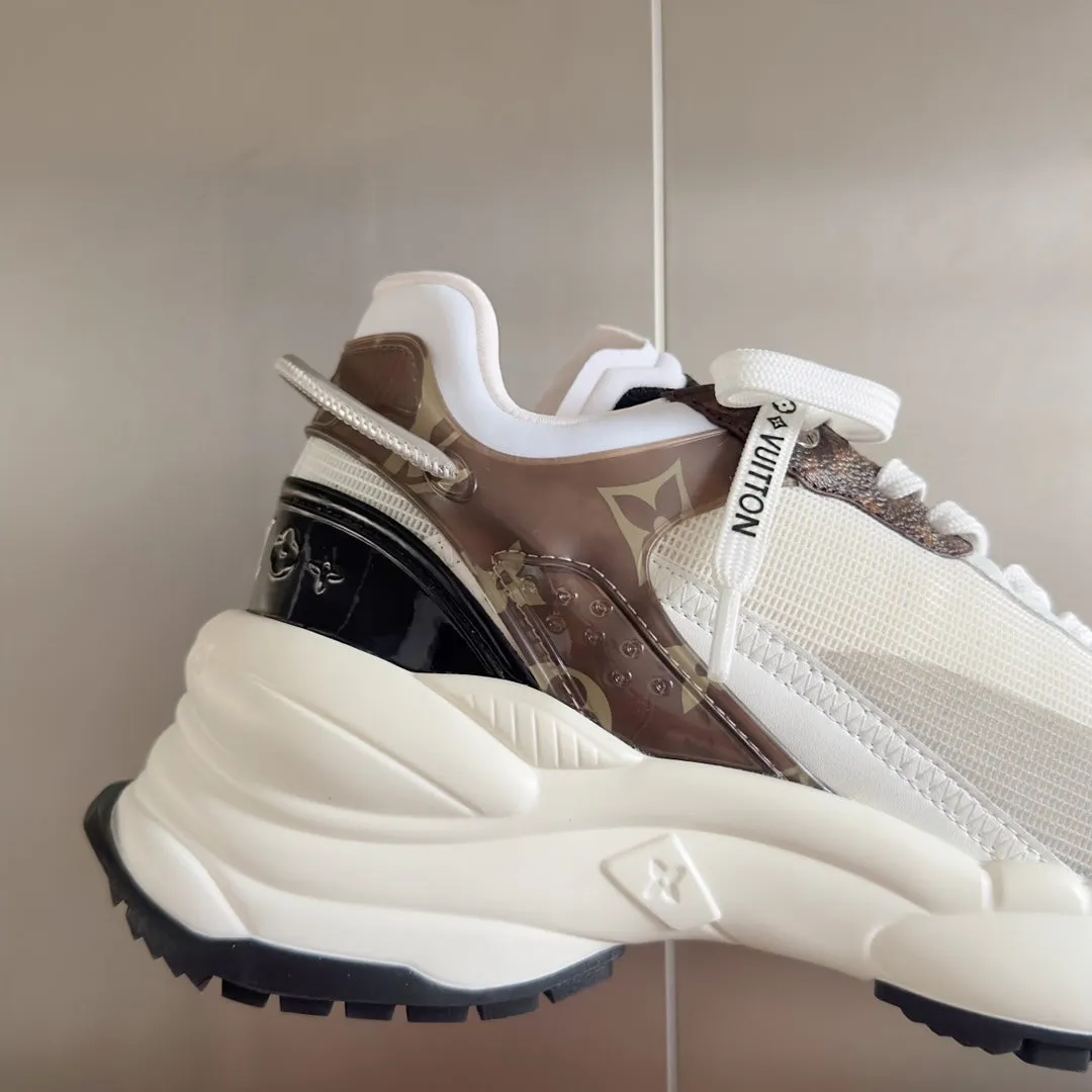Monogram Louis Vuitton Polyester Special discount Brown 55mm White Fabric Mix 55 Run Mesh Client satisfaction Black Sneaker