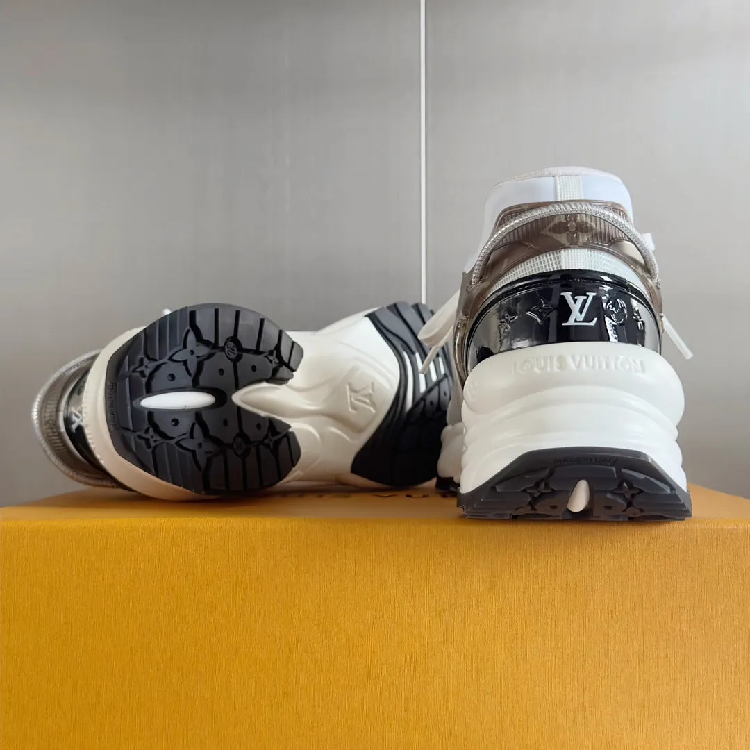 Monogram Louis Vuitton Polyester Special discount Brown 55mm White Fabric Mix 55 Run Mesh Client satisfaction Black Sneaker