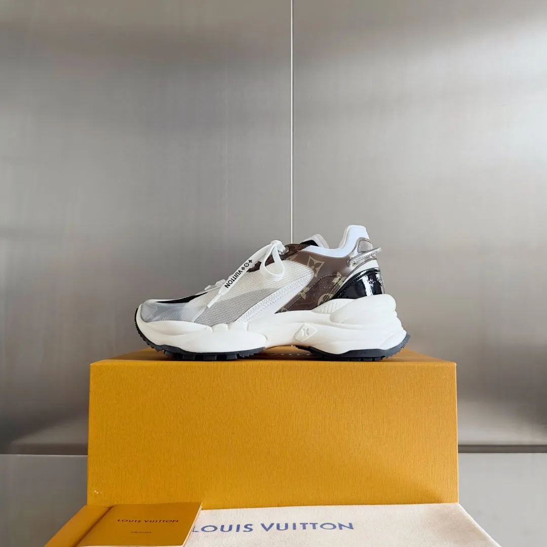 Monogram Louis Vuitton Polyester Special discount Brown 55mm White Fabric Mix 55 Run Mesh Client satisfaction Black Sneaker