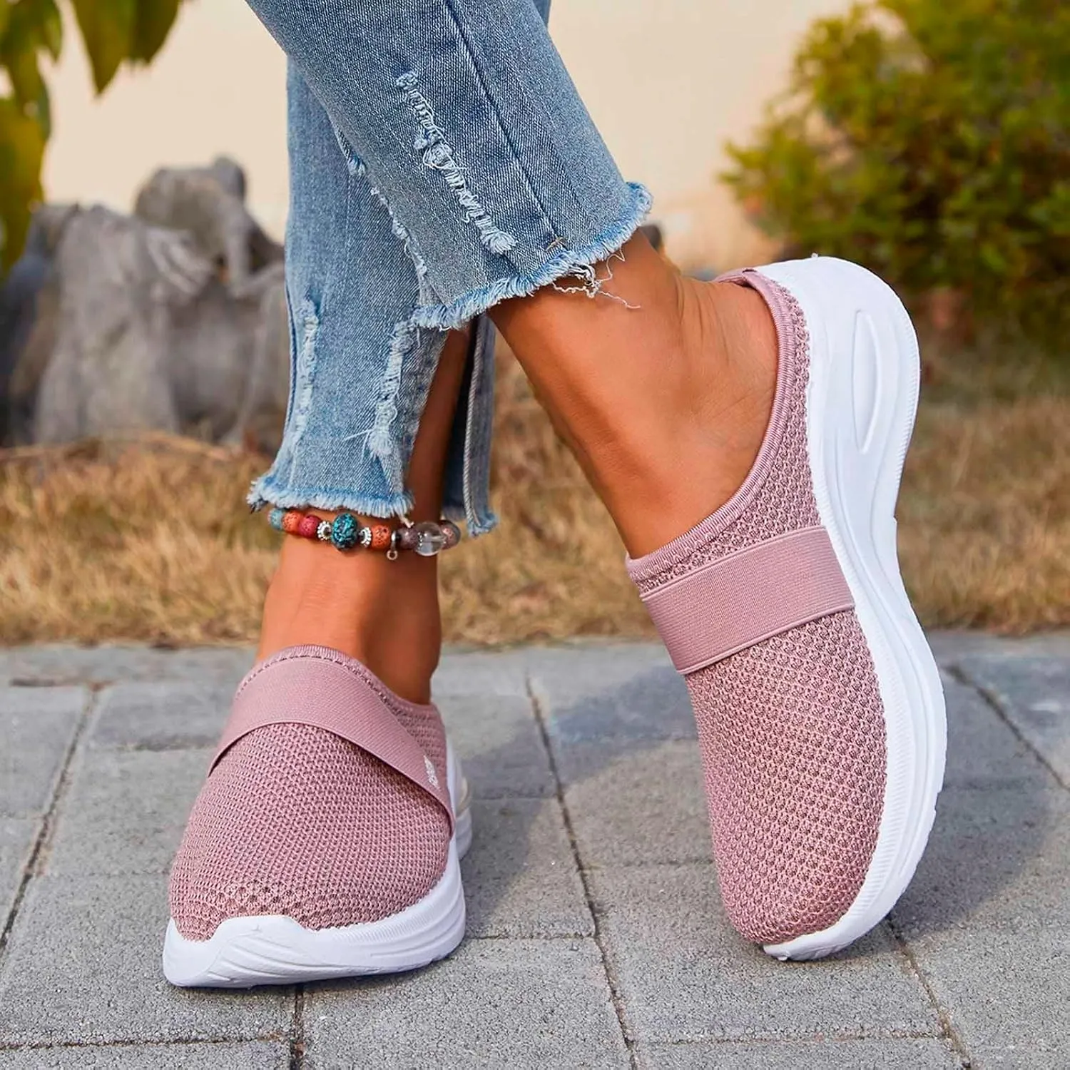Mules Clogs for Women Summer Air Cushion Platform Mesh Sneaker Sandals Lightweight Beach Shoes Outdoor Walking Slippers