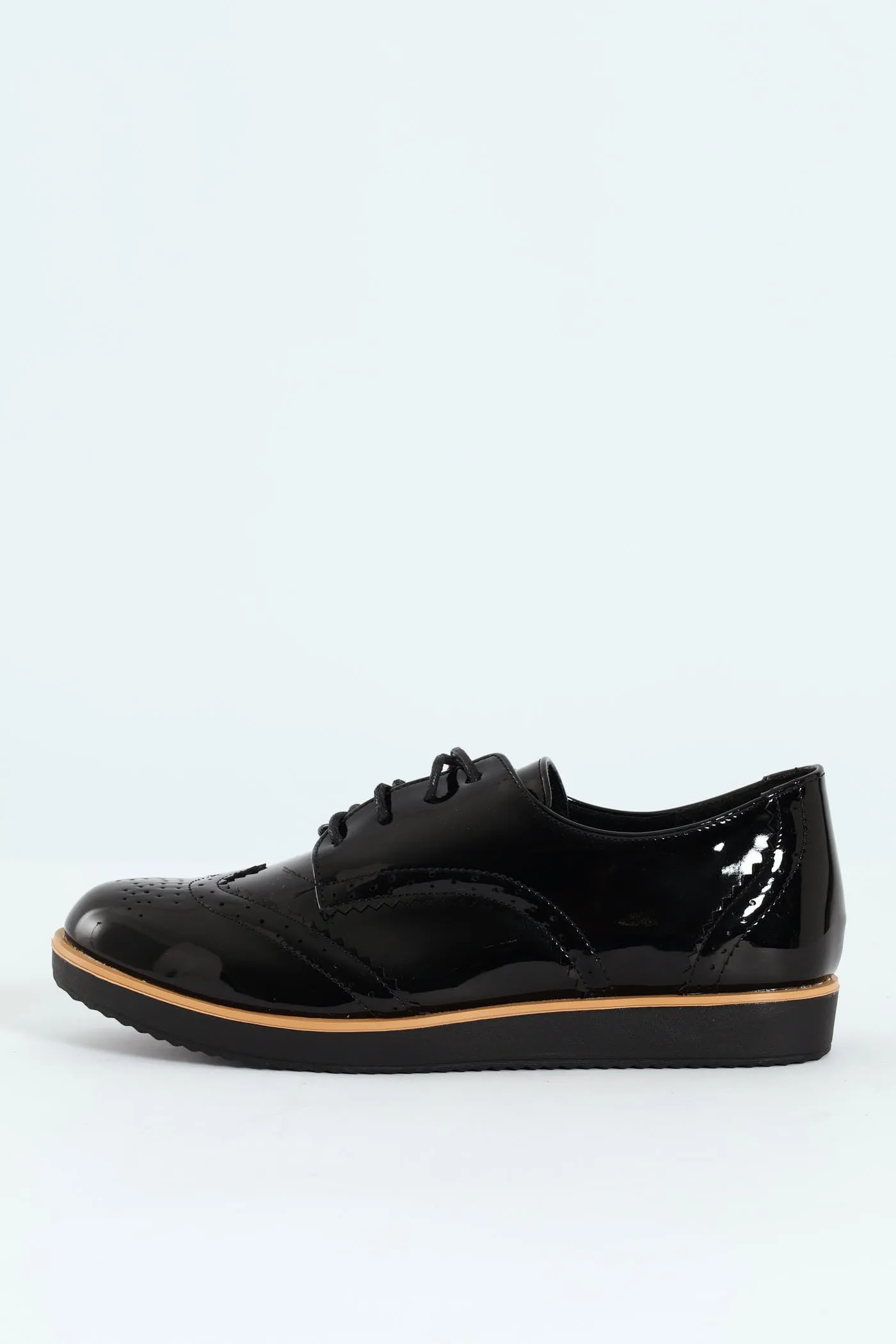 Multi Fabric Lace Up Loafer - Black