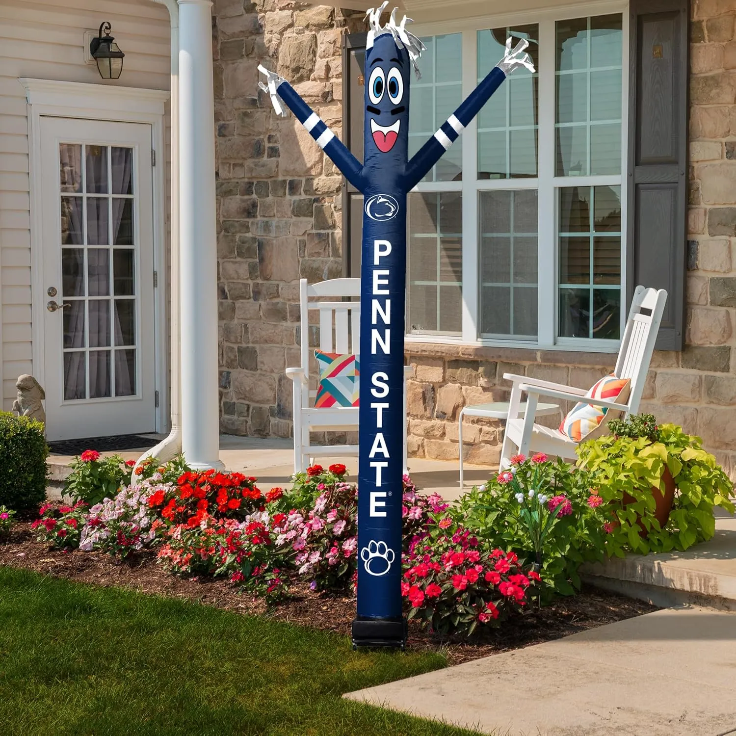 NCAA Penn State Nittany Lions Football Wacky Waving Inflatable Tube Guy with LED Lights & Built-in Blower - 6" x 36" x 96" Inflatable Tube Man Crazy Sports Fan Outdoor Party Decoration