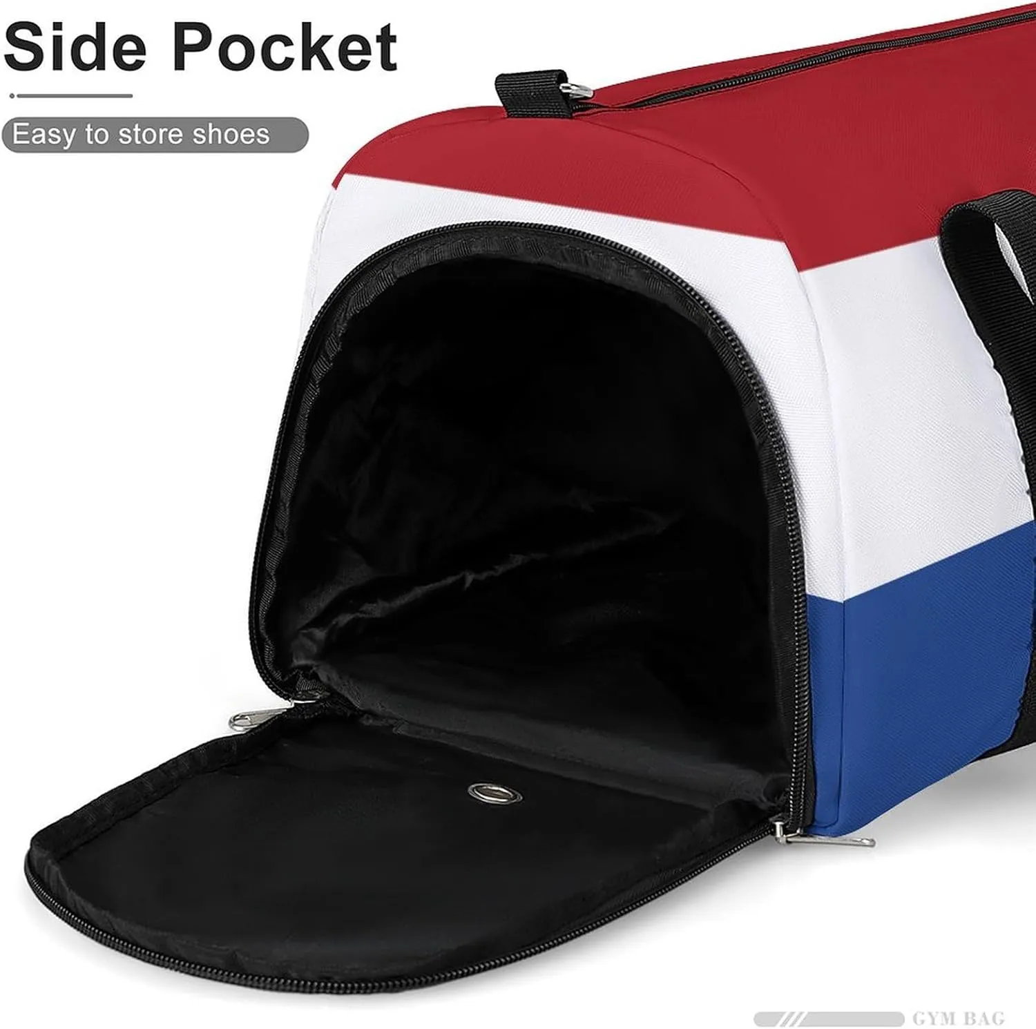 Netherlands Flag Sports Duffel Bag for Men Women with Wet Pocket Shoe Compartment