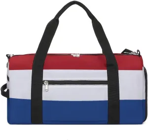 Netherlands Flag Sports Duffel Bag for Men Women with Wet Pocket Shoe Compartment