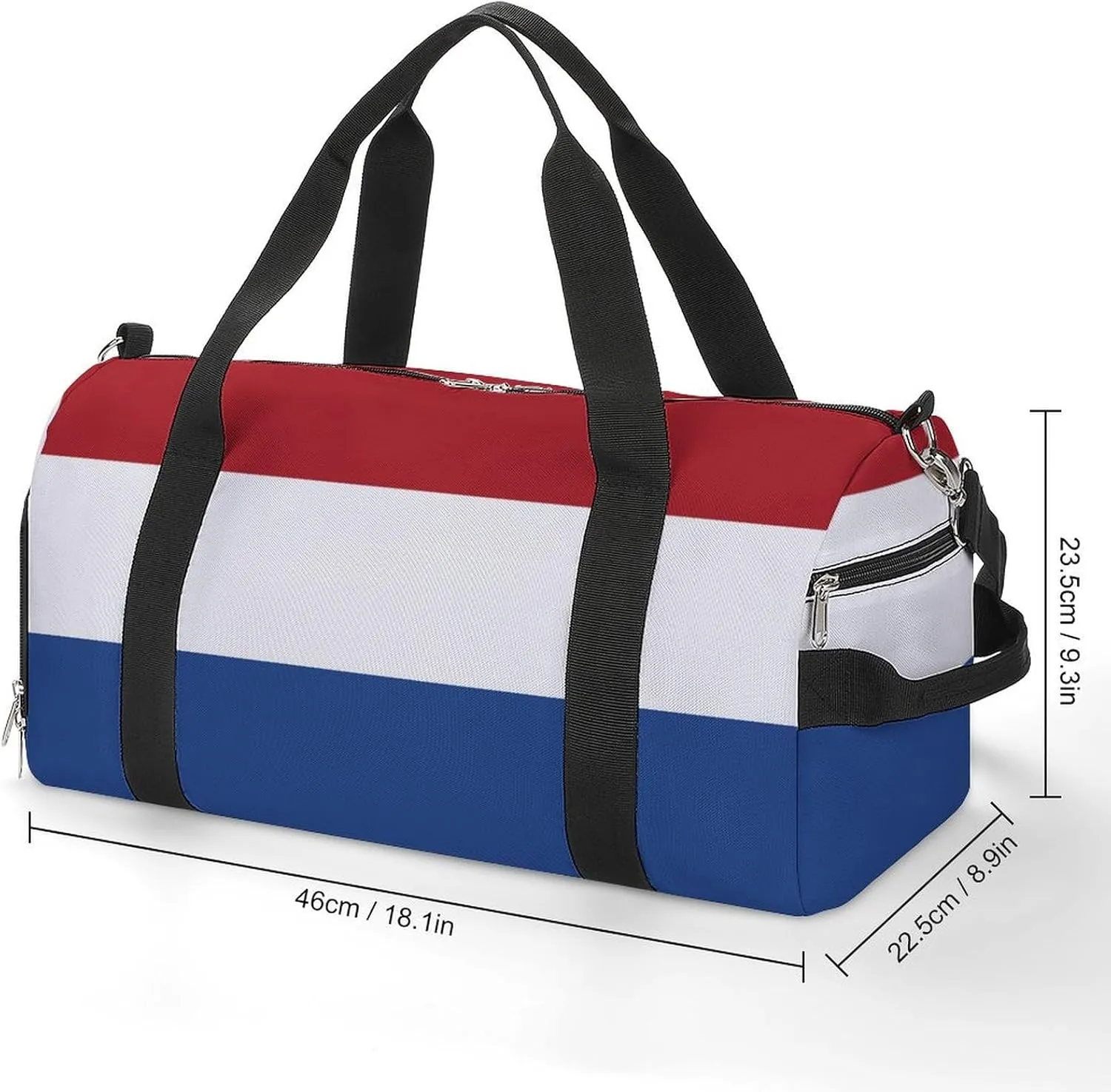 Netherlands Flag Sports Duffel Bag for Men Women with Wet Pocket Shoe Compartment