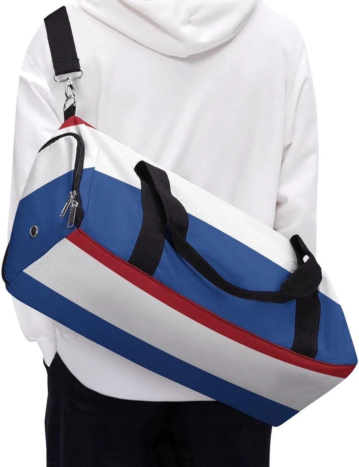 Netherlands Flag Sports Duffel Bag for Men Women with Wet Pocket Shoe Compartment