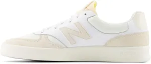New Balance Men's 300 V3 Court Sneaker, White/Sea Salt/Linen, 4.5