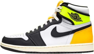 Nike Men's Air Jordan 1 Mid Sneaker, White/Black-volt, 10.5