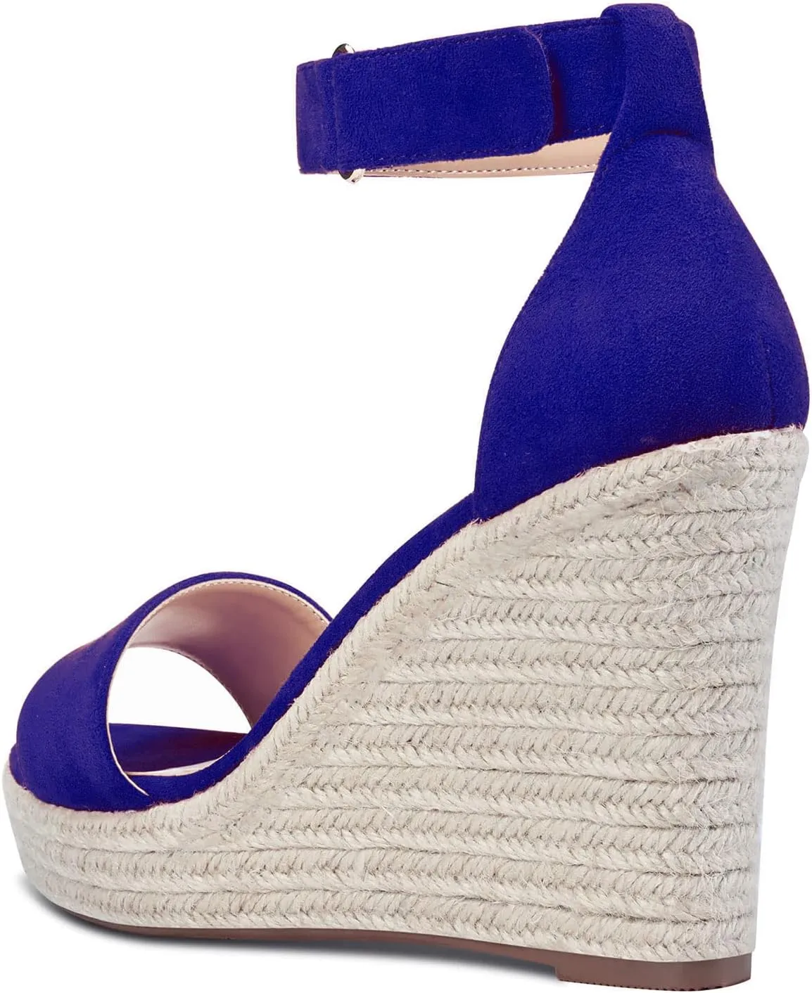 NobleOnly Womens High Heels Platform Wedge Sandals Ankle-Strap Peep-Toe Sandal Plus Shoes 10CM Heel