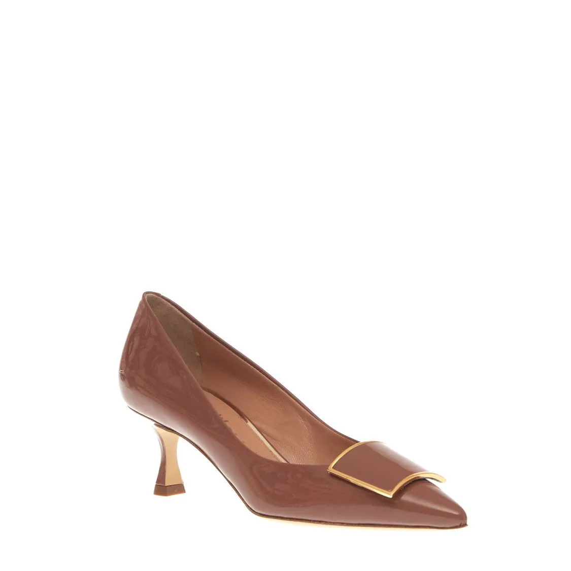 Nude Patent Pump With Buckle