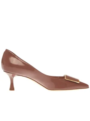 Nude Patent Pump With Buckle