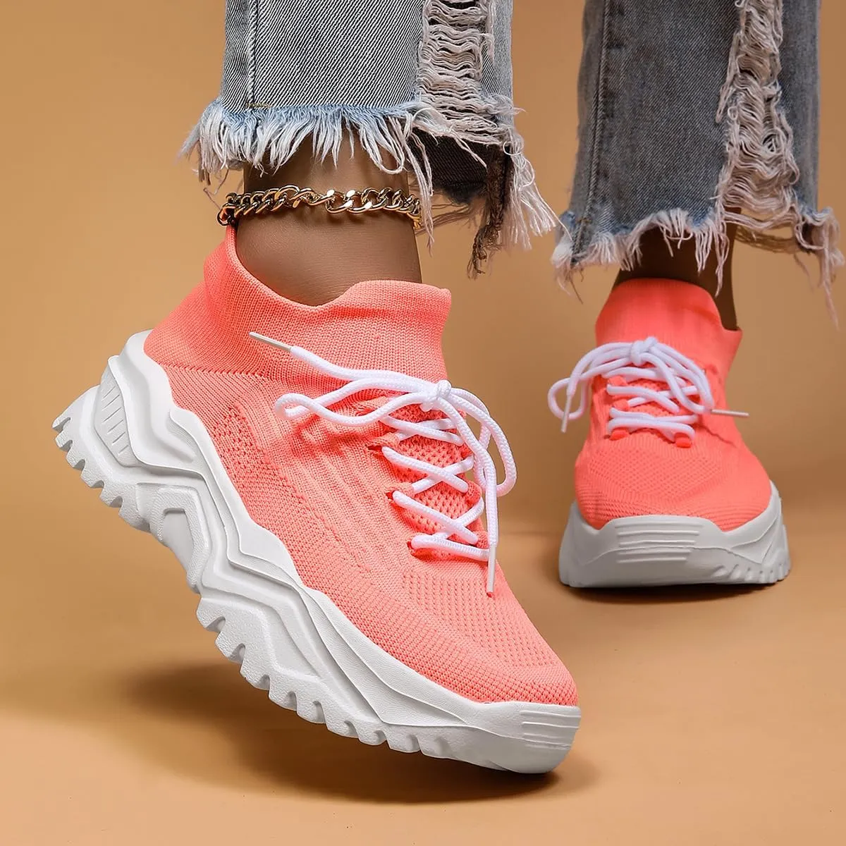 Ortho Pro Shoes for Women,Simply Snug Shoes, Women's Fashion Lace-up Low Top Non Slip Sneakers