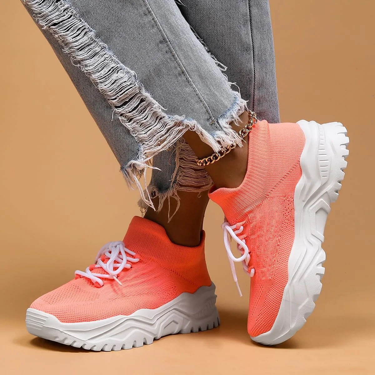Ortho Pro Shoes for Women,Simply Snug Shoes, Women's Fashion Lace-up Low Top Non Slip Sneakers