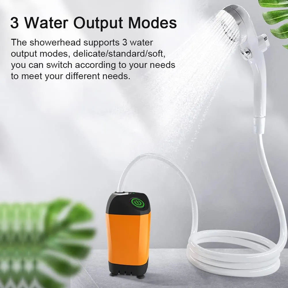 Outdoor Camping Shower Portable Electric Shower Pump IPX7 Waterproof with Digital Display for Camping Hiking Backpacking Travel Beach Pet Watering