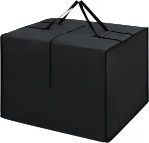 Outdoor Cushion Storage Bag, 32''x32''x24'', Patio Cushion Storage Bag 420D Oxford Cloth Waterproof, Cushion Storage Bag for Patio Furniture, Cushion, Pillow etc.（Black）