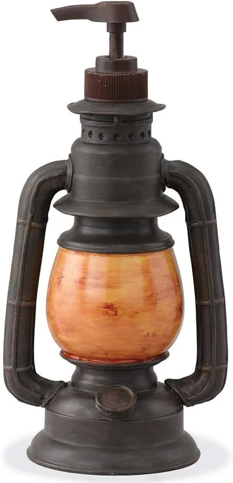 Park Designs Traditional Camping Lantern Hand Soap Dispenser for Bathroom | Rustic Hand Soap Pump | Refillable Body Lotion & Shampoo Container | Kitchen Dish Soap Dispenser