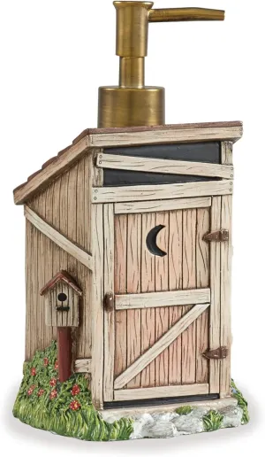 Park Designs Traditional Outhouse Hand Soap Dispenser for Bathroom | Rustic Hand Soap Pump | Refillable Body Lotion & Shampoo Container | Kitchen Dish Soap Dispenser
