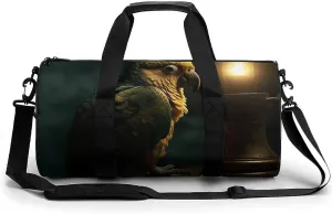 Parrot Next to The Lamp Sport Gym Duffle Travel Bag for Women Men Overnight Weekender Bag with Shoe Compartment,Wet Pocket, 17.7in/9in/9in, style-32
